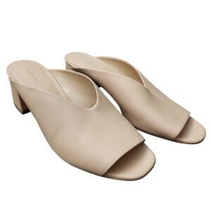 Vince Cachet Leather Slide Sandal Heels Size 9